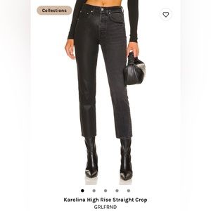 GRLFRND Karolina high rise straight crop jeans
